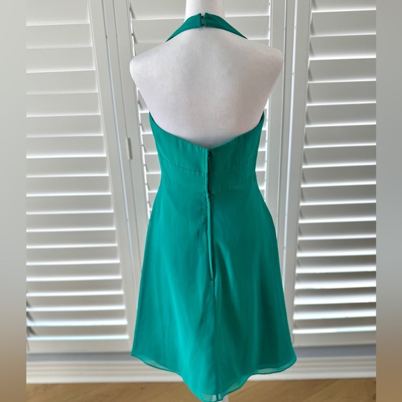 Alfred Angelo Emerald Green Halter Formal Dress Bridesmaid Size 6 - Picture 7 of 10